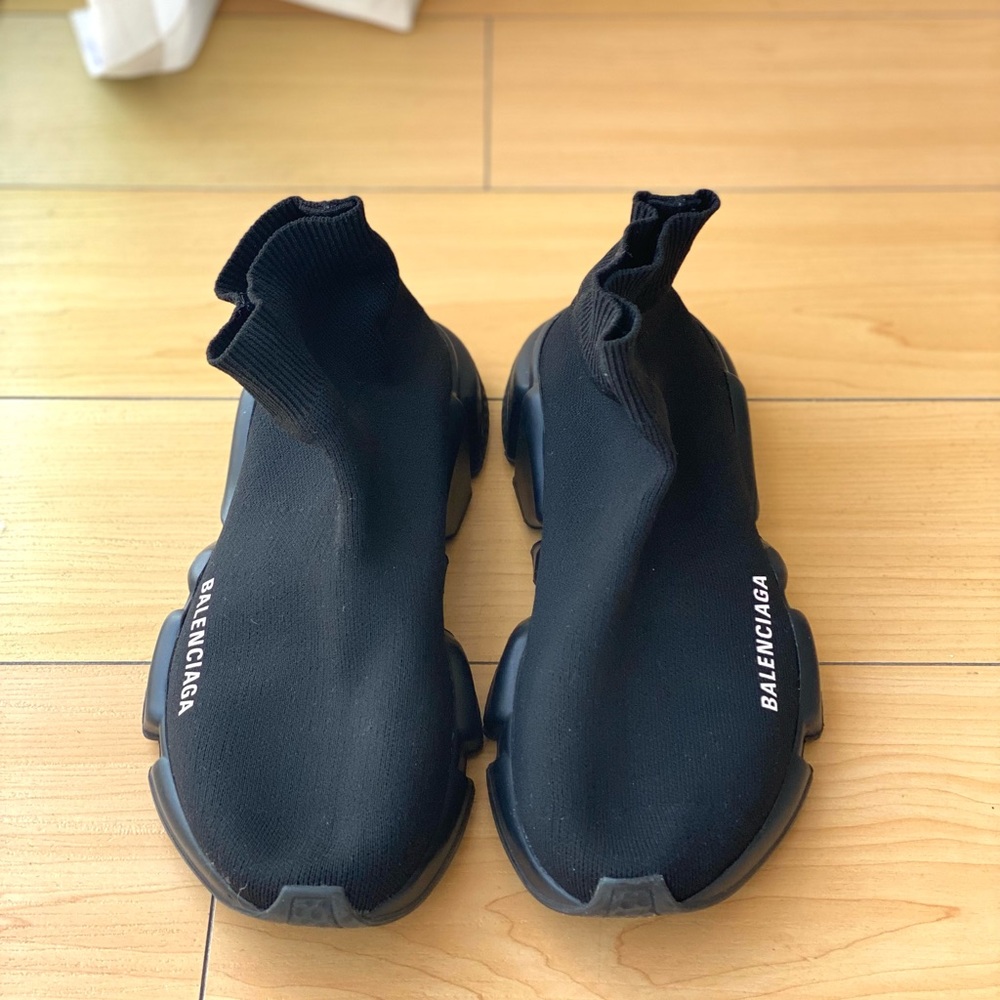 Balenciaga WOMEN'S SPEED RECYCLED KNIT SNEAKER IN BLACK